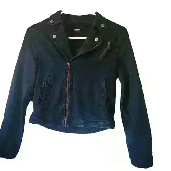 Hudson Jeans Other - Hudson Youth‎ Girls Blue Jacket Size lg Denim Moto Biker Long Sleeve Coat